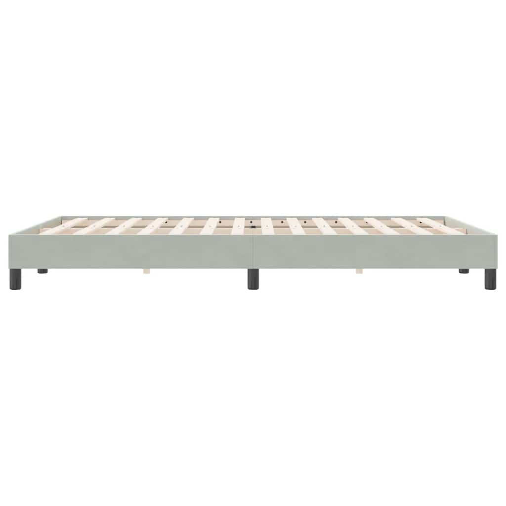 Cadre de lit sans matelas gris clair 140x220 cm velours - XIOS