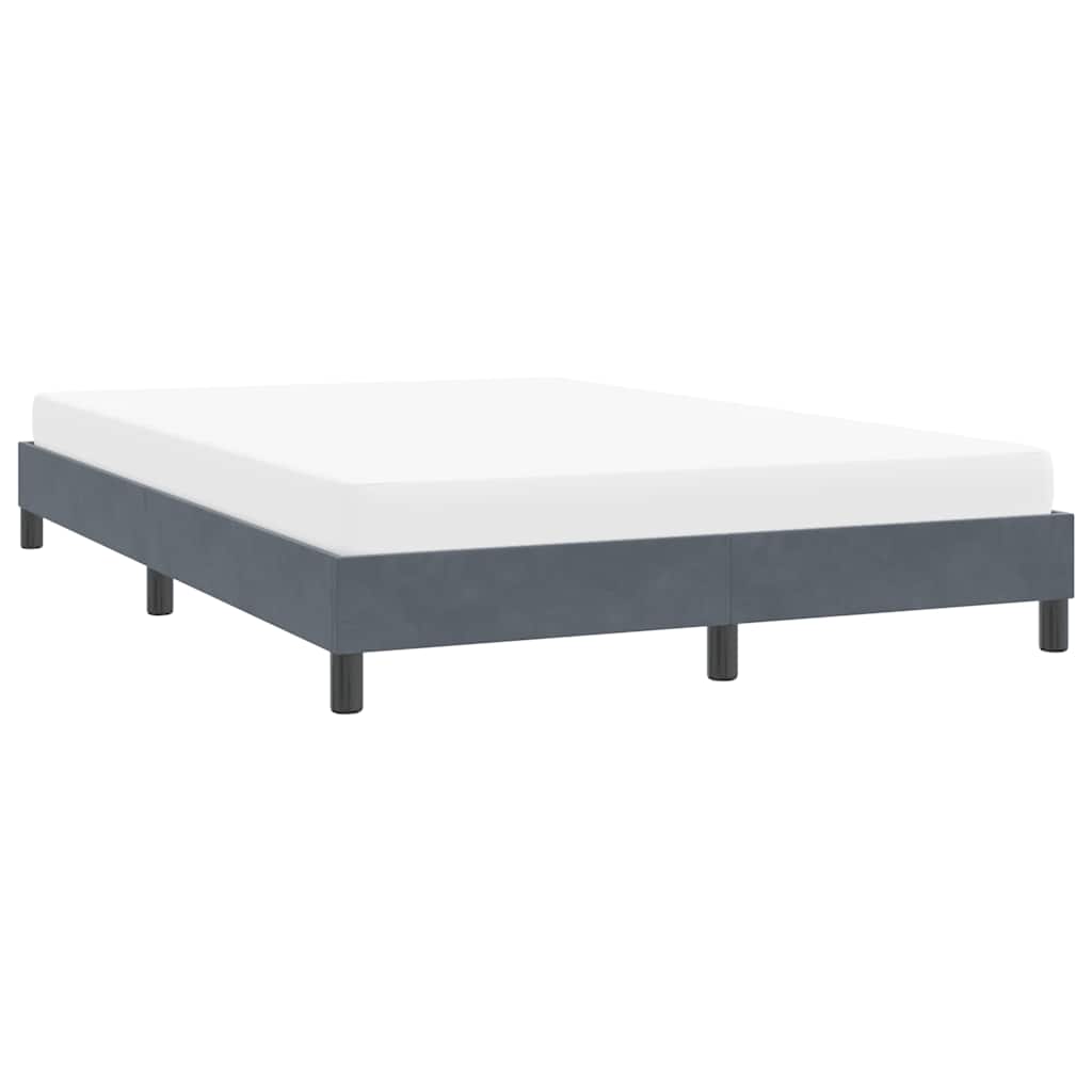 Cadre de lit sans matelas gris foncé 140x220 cm velours - XIOS