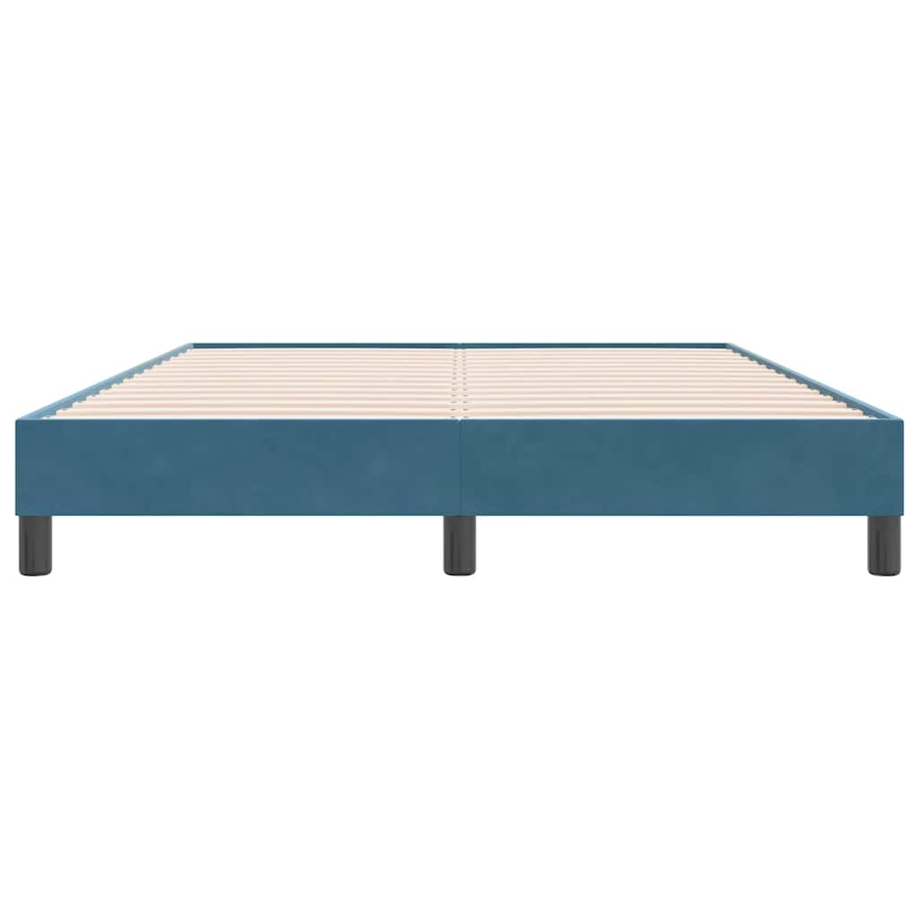 Cadre de lit sans matelas bleu foncé 140x220 cm velours - XIOS