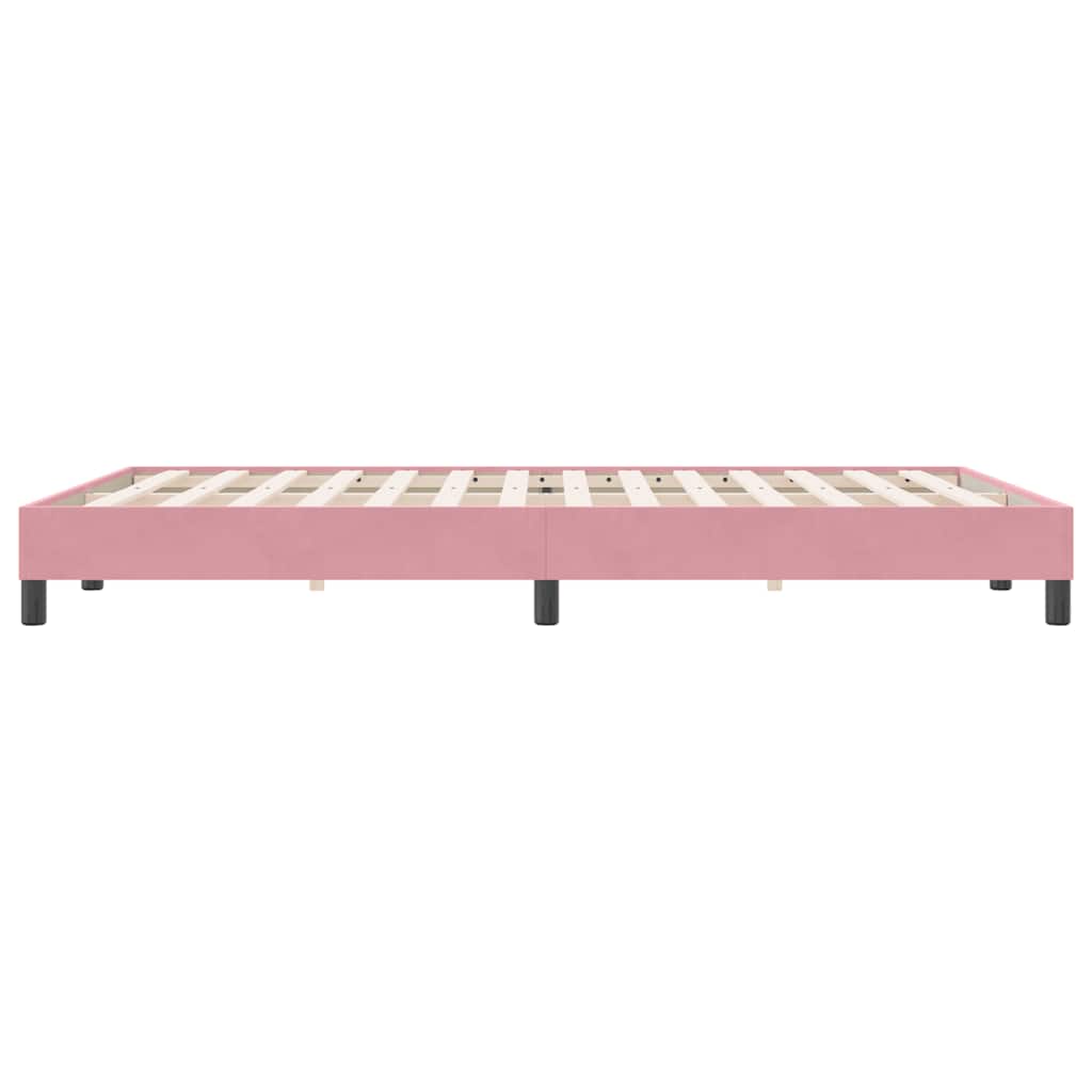 Cadre de lit sans matelas rose 140x220 cm velours - XIOS