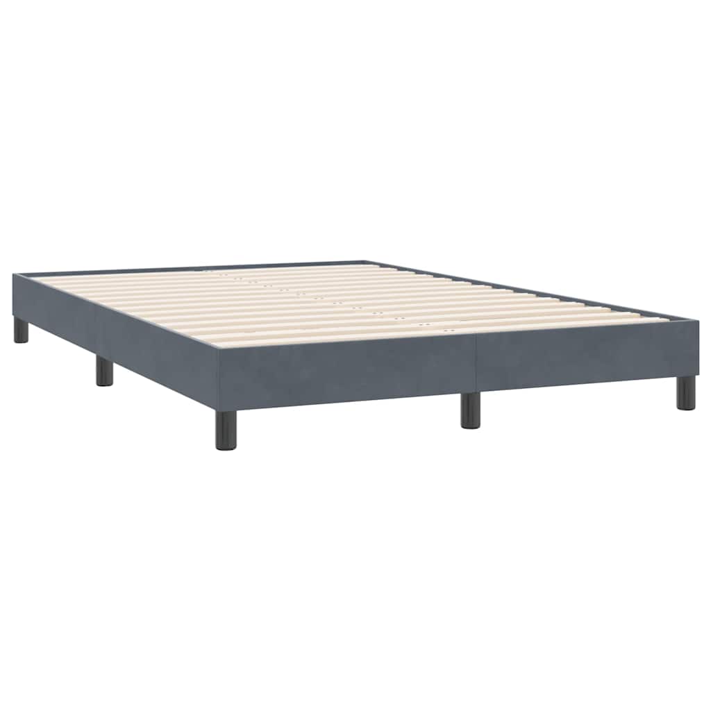 Cadre de lit sans matelas gris foncé 160x220 cm velours - XIOS