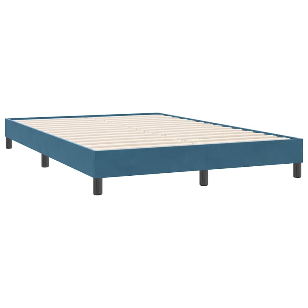 Cadre de lit sans matelas bleu foncé 160x220 cm velours - XIOS