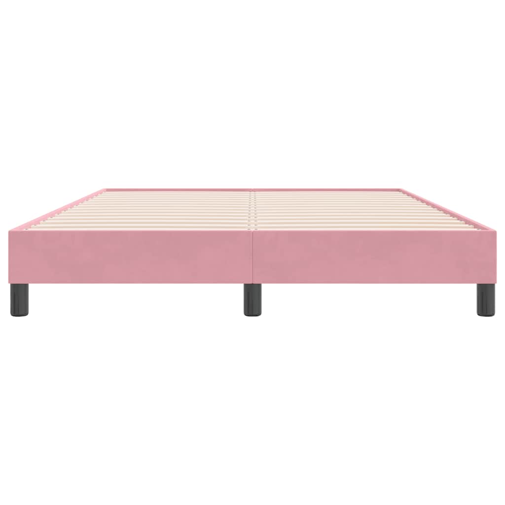 Cadre de lit sans matelas rose 160x220 cm velours - XIOS