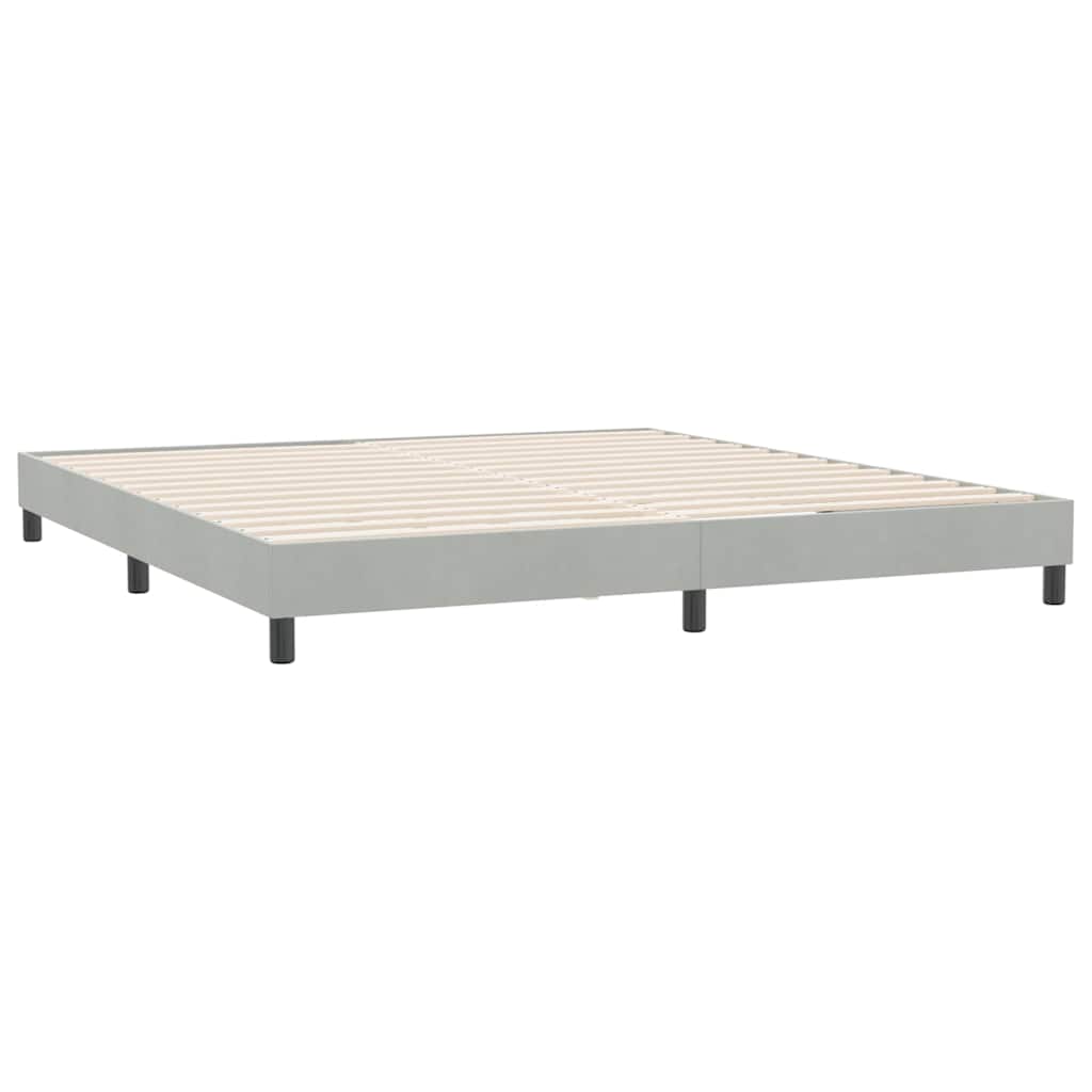 Cadre de lit sans matelas gris clair 180x220 cm velours - XIOS