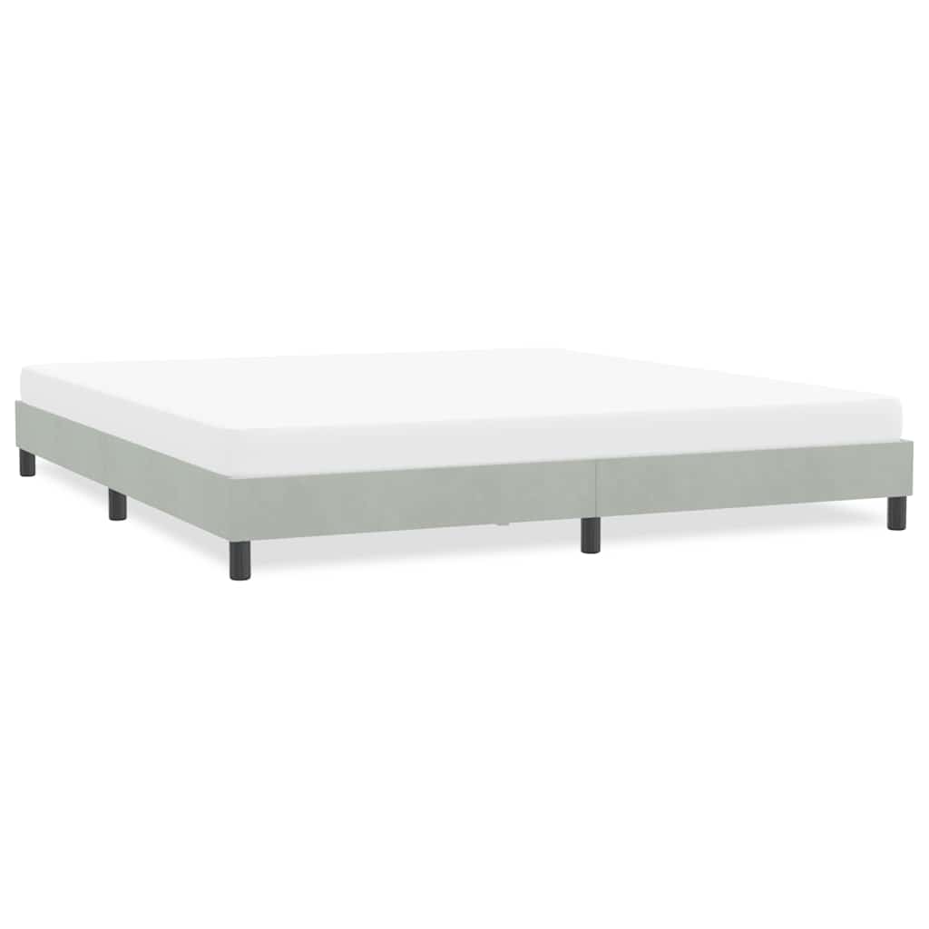 Cadre de lit sans matelas gris clair 180x220 cm velours - XIOS