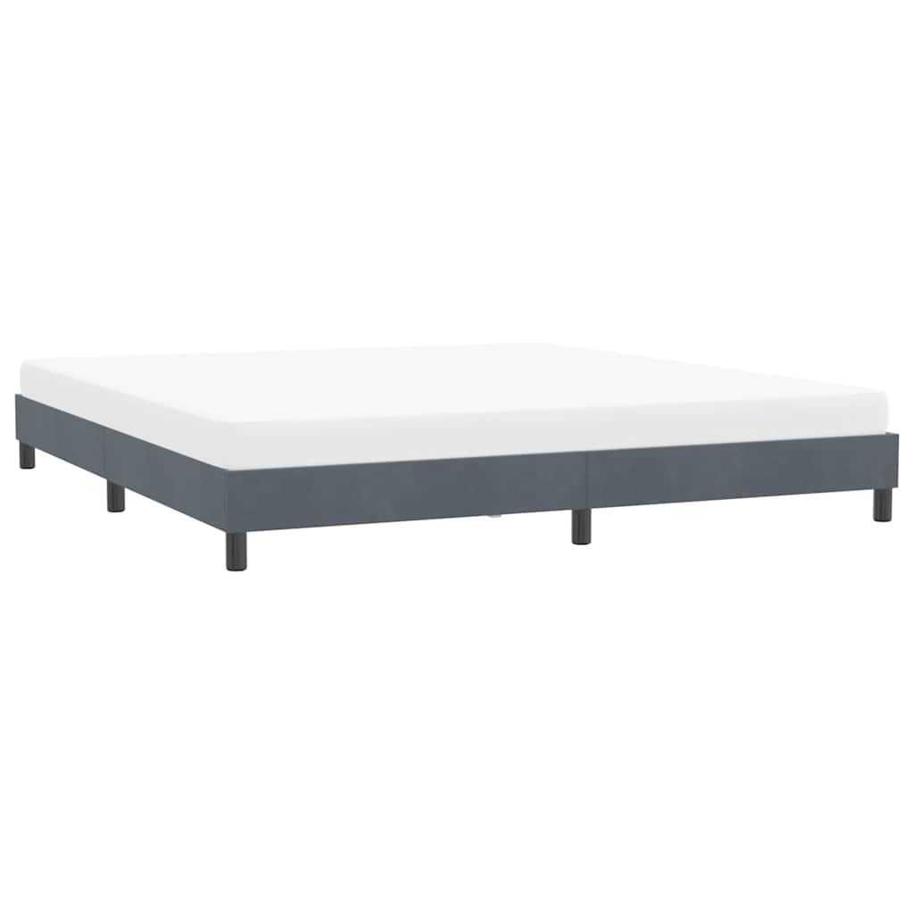 Cadre de lit sans matelas gris foncé 180x220 cm velours - XIOS