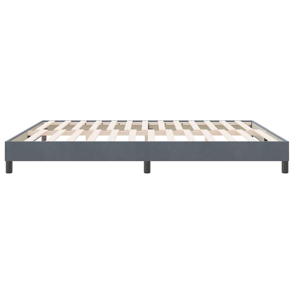 Cadre de lit sans matelas gris foncé 180x220 cm velours - XIOS