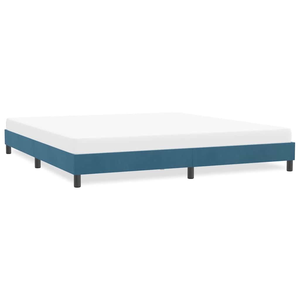 Cadre de lit sans matelas bleu foncé 180x220 cm velours - XIOS