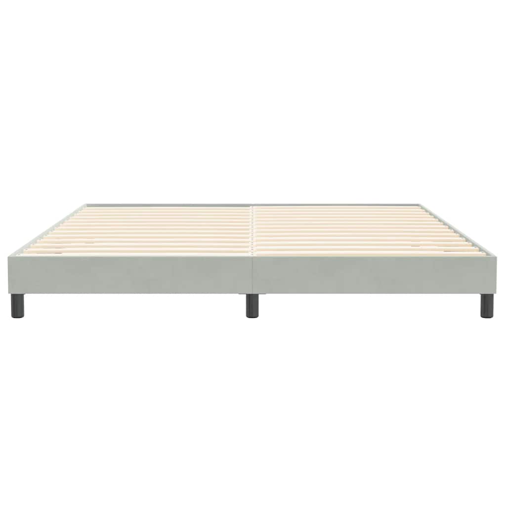 Cadre de lit sans matelas gris clair 200x220 cm velours - XIOS