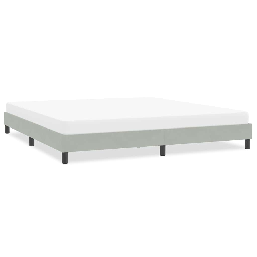 Cadre de lit sans matelas gris clair 200x220 cm velours - XIOS
