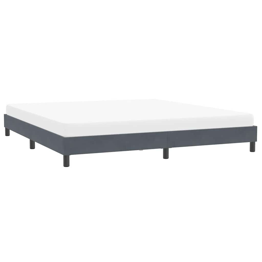 Cadre de lit sans matelas gris foncé 200x220 cm velours - XIOS