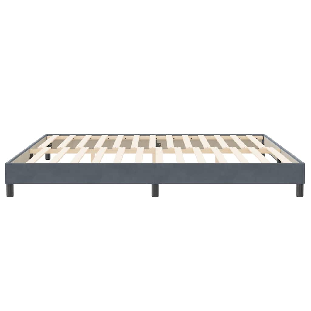 Cadre de lit sans matelas gris foncé 200x220 cm velours - XIOS