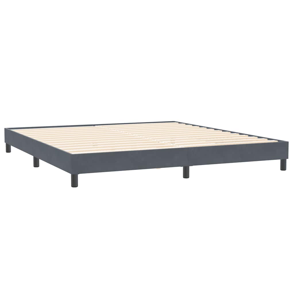 Cadre de lit sans matelas gris foncé 200x220 cm velours - XIOS