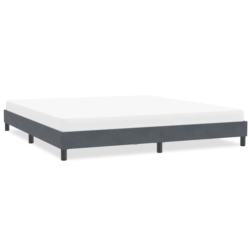 Cadre de lit sans matelas gris foncé 200x220 cm velours - XIOS