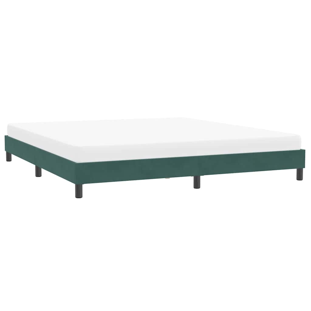 Cadre de lit sans matelas vert foncé 200x220 cm velours - XIOS