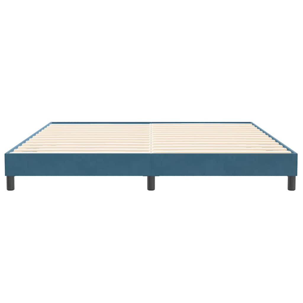 Cadre de lit sans matelas bleu foncé 200x220 cm velours - XIOS