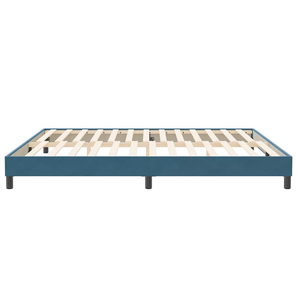Cadre de lit sans matelas bleu foncé 200x220 cm velours - XIOS