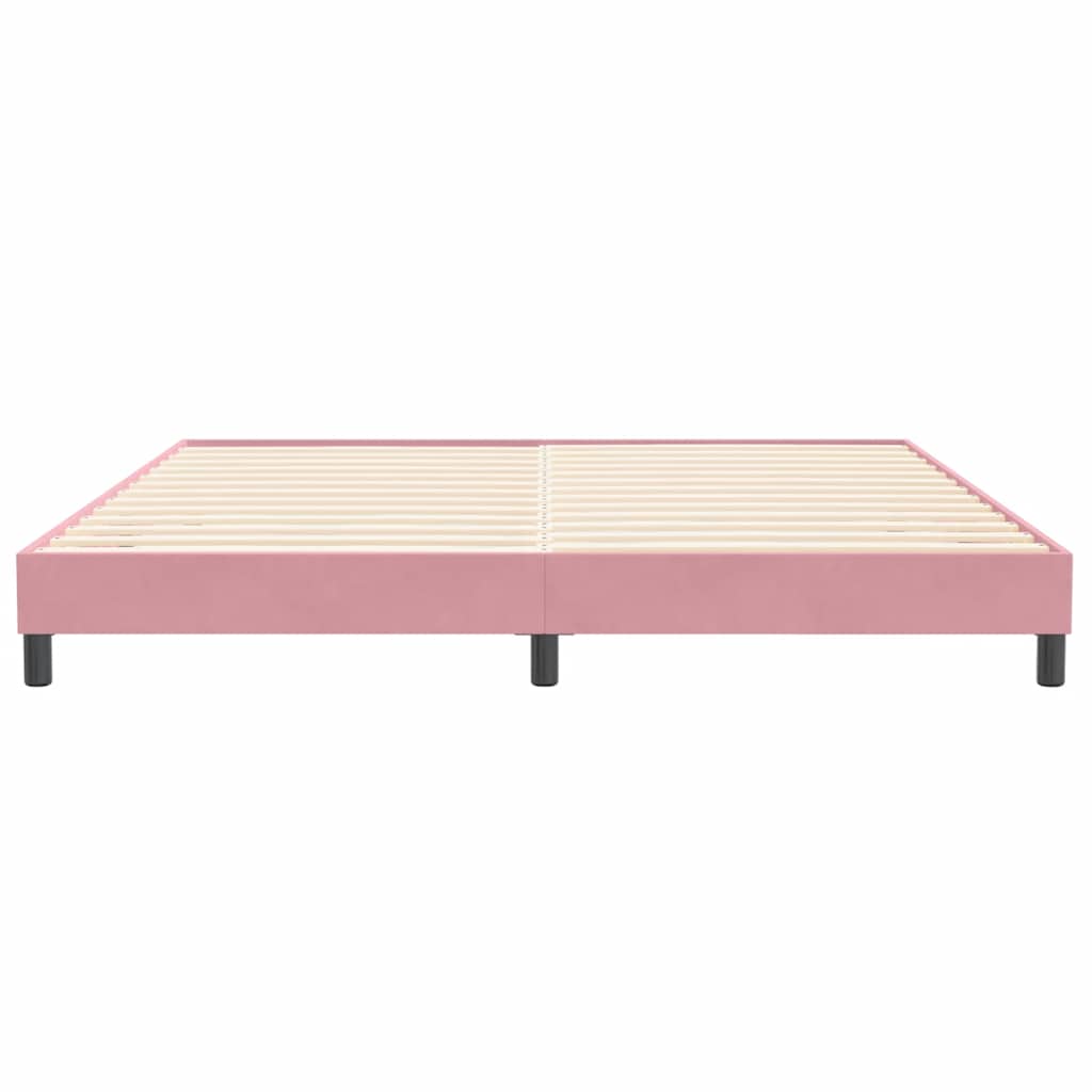 Cadre de lit sans matelas rose 200x220 cm velours - XIOS