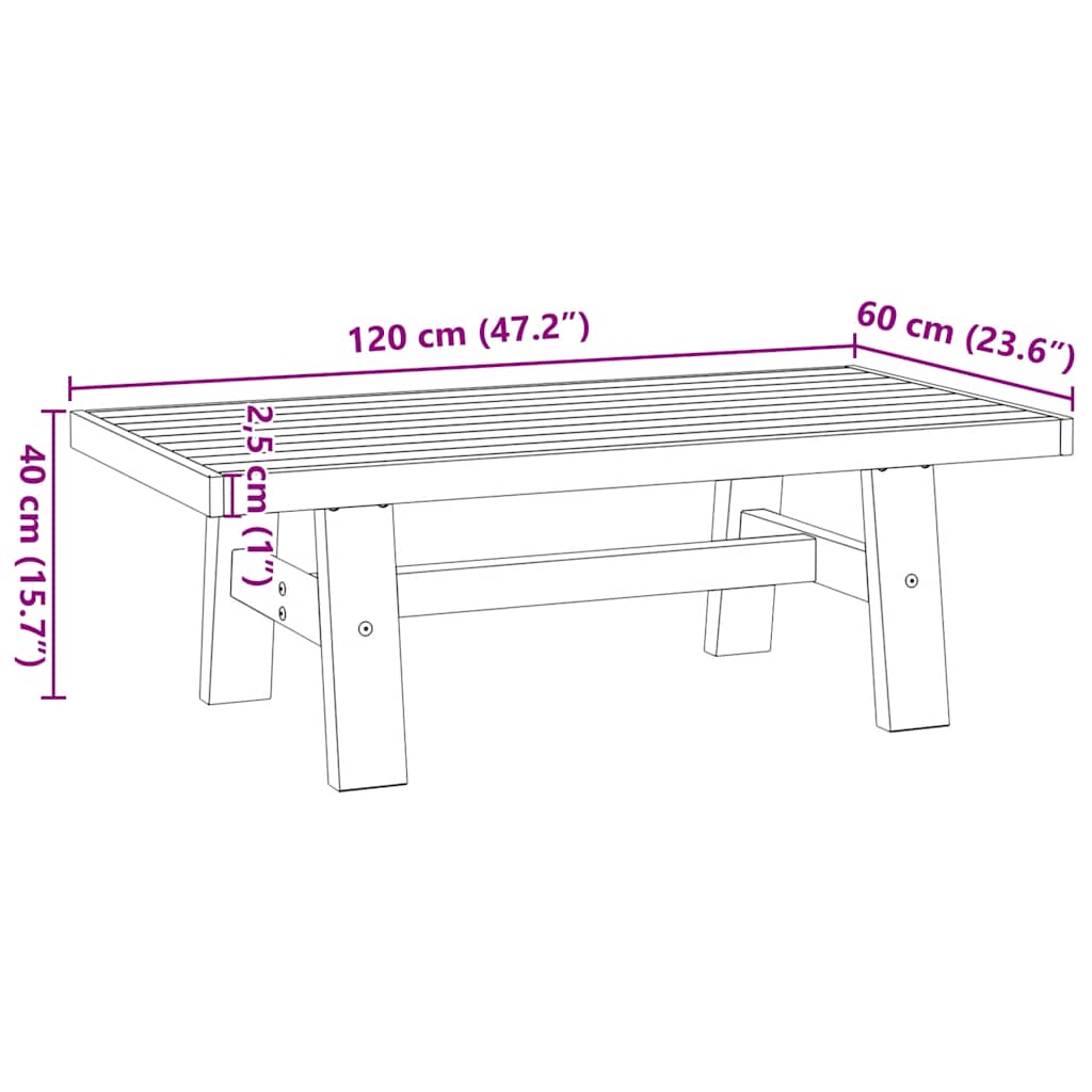 Table basse NOAIN pieds en forme de A 120x60x40 cm massif pin - XIOS