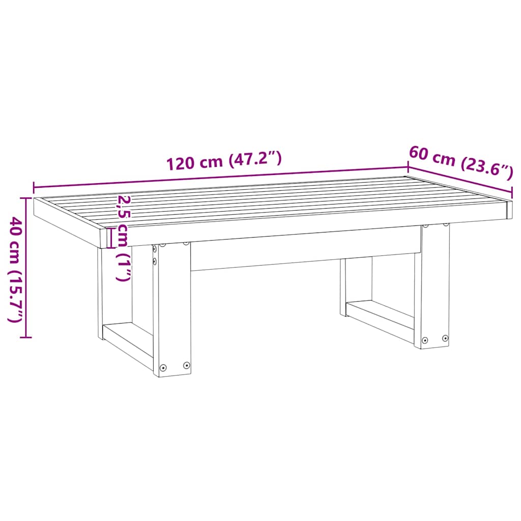 Table basse NOAIN pieds en forme de U 120x60x40 cm massif pin - XIOS