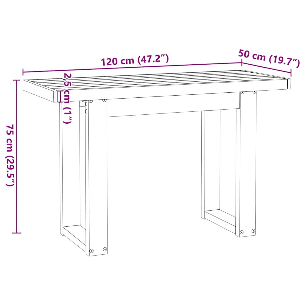 Bureau NOAIN pieds en forme de U 120x50x75 cm bois massif pin - XIOS