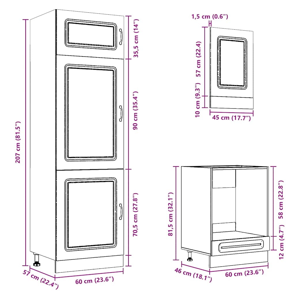 Ensemble d'armoires de cuisine 7 pcs Kalmar bois d'ingénierie Meubles de cuisine vidaXL