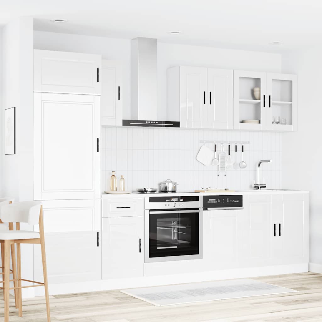 Ensemble d'armoires de cuisine 8 pcs Kalmar blanc brillant Meubles de cuisine vidaXL