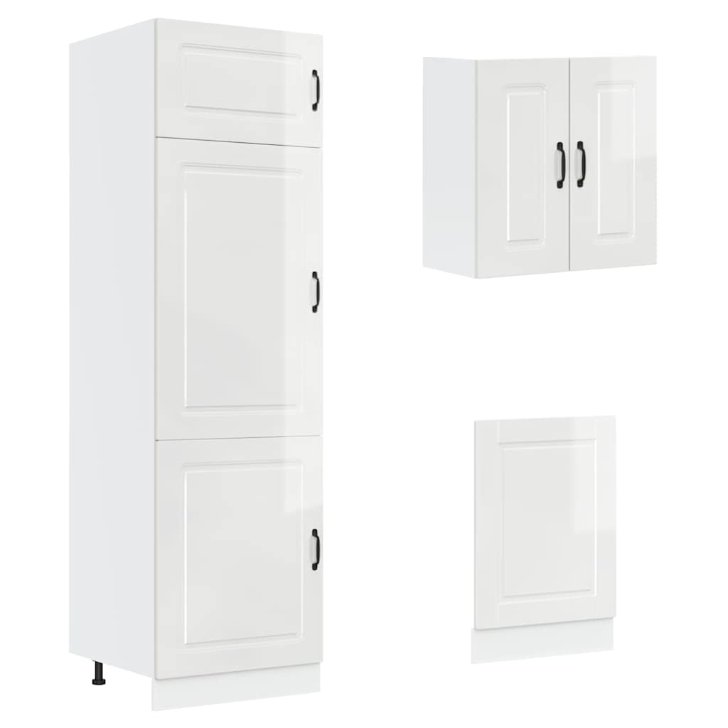 Ensemble d'armoires de cuisine 8 pcs Kalmar blanc brillant Meubles de cuisine vidaXL