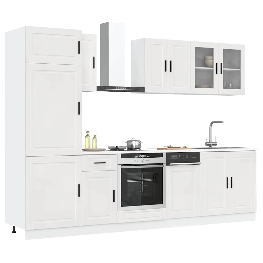 Ensemble d'armoires de cuisine 8 pcs Kalmar blanc brillant Meubles de cuisine vidaXL