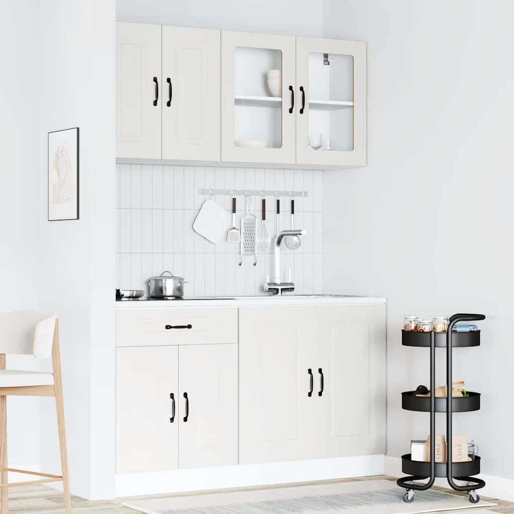 Ensemble d'armoires cuisine 4pcs Kalmar blanc bois d'ingénierie - XIOS