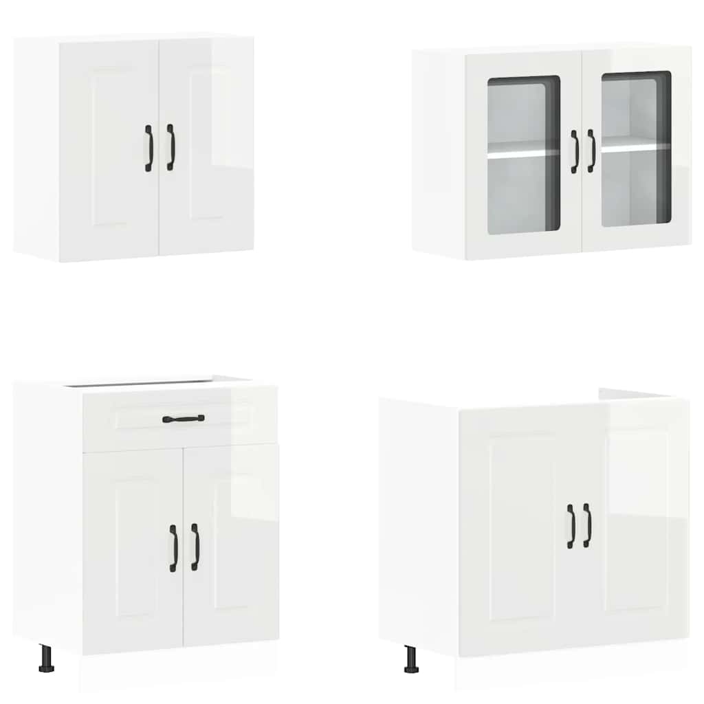 Ensemble d'armoires de cuisine 4 pcs Kalmar bois d'ingénierie - XIOS