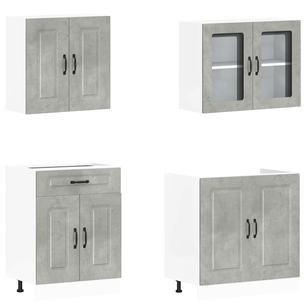Ensemble d'armoires de cuisine 4 pcs Kalmar bois d'ingénierie - XIOS
