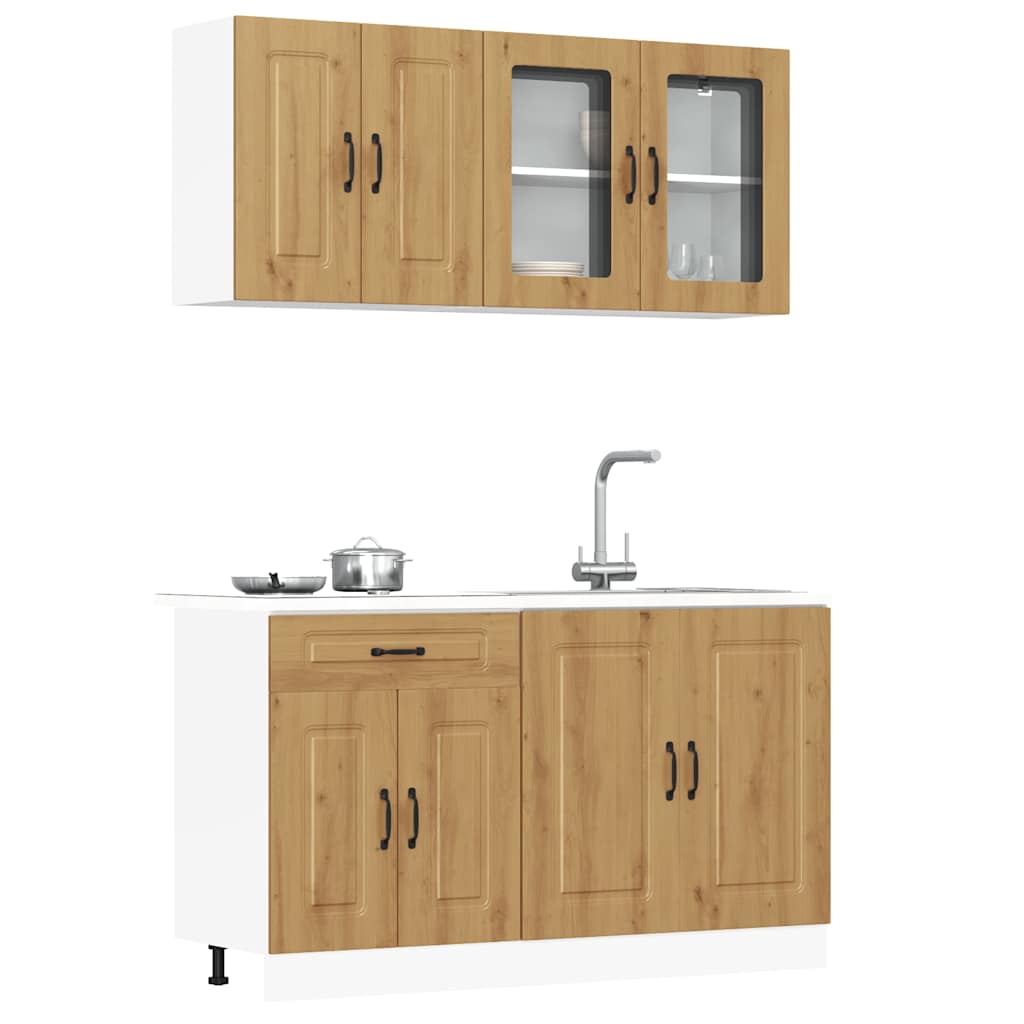 Ensemble d'armoires de cuisine 4 pcs Kalmar bois d'ingénierie - XIOS