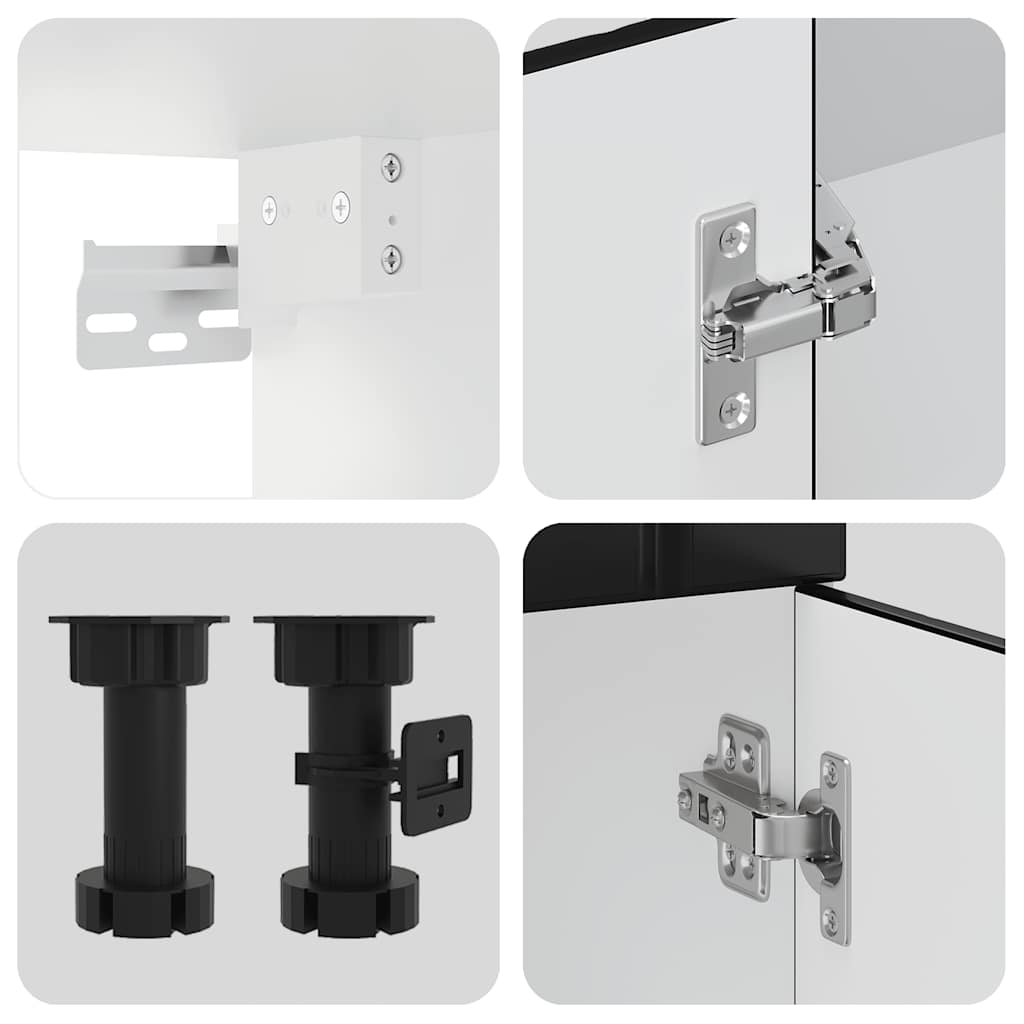 Ensemble de 4 meubles de cuisine "Lucca" en bois d'ingénierie noir - XIOS