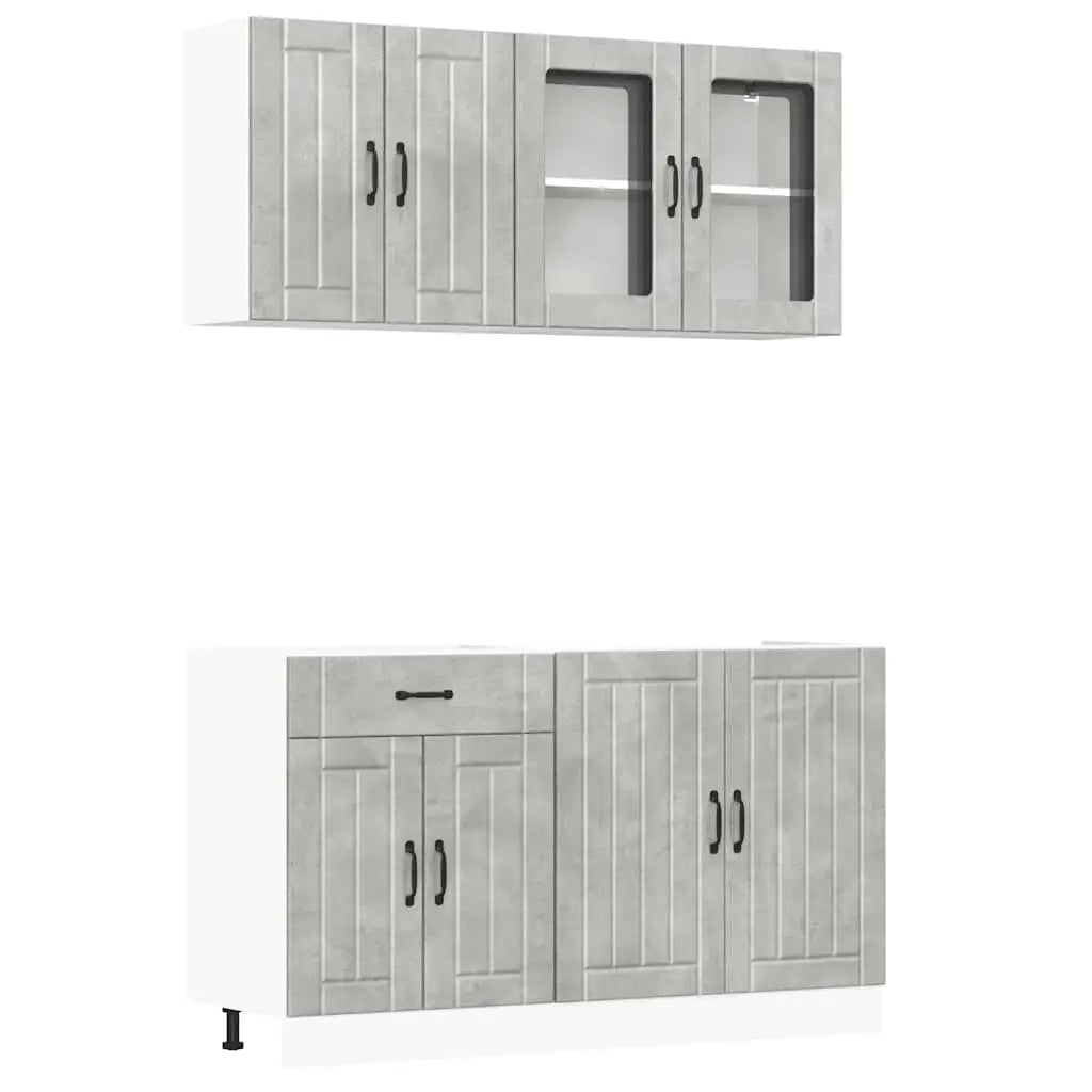 Ensemble de 4 meubles de cuisine Lucca gris béton - XIOS