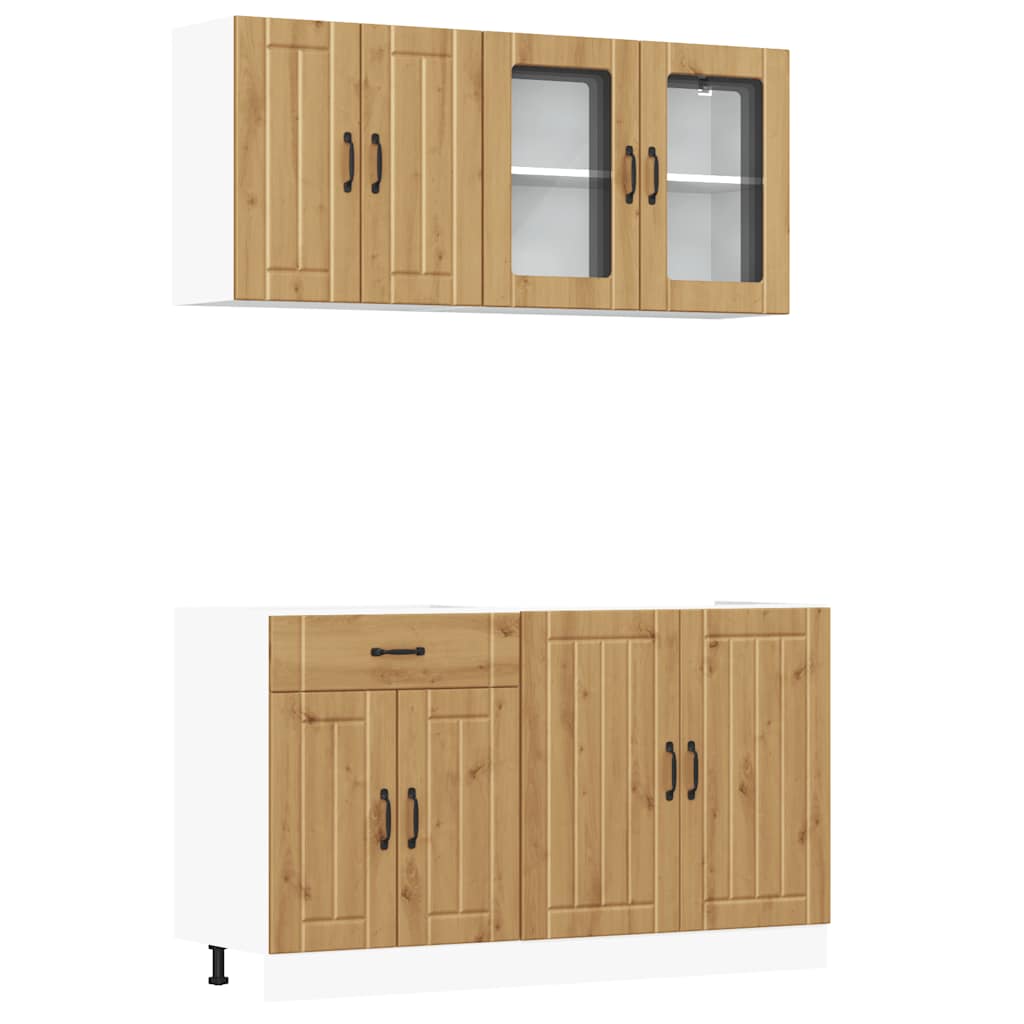 Ensemble d'armoires de cuisine 4 pcs Kalmar bois d'ingénierie - XIOS