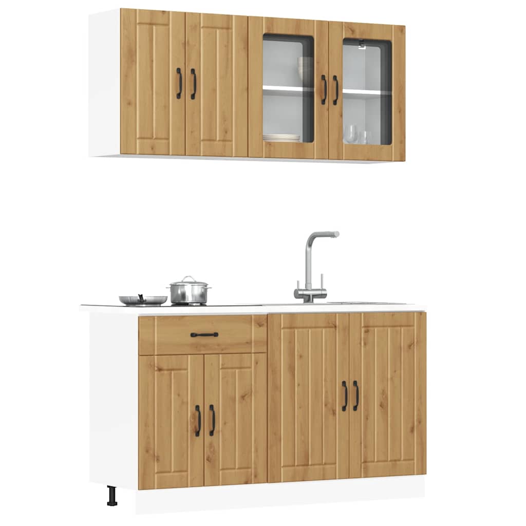 Ensemble d'armoires de cuisine 4 pcs Kalmar bois d'ingénierie - XIOS