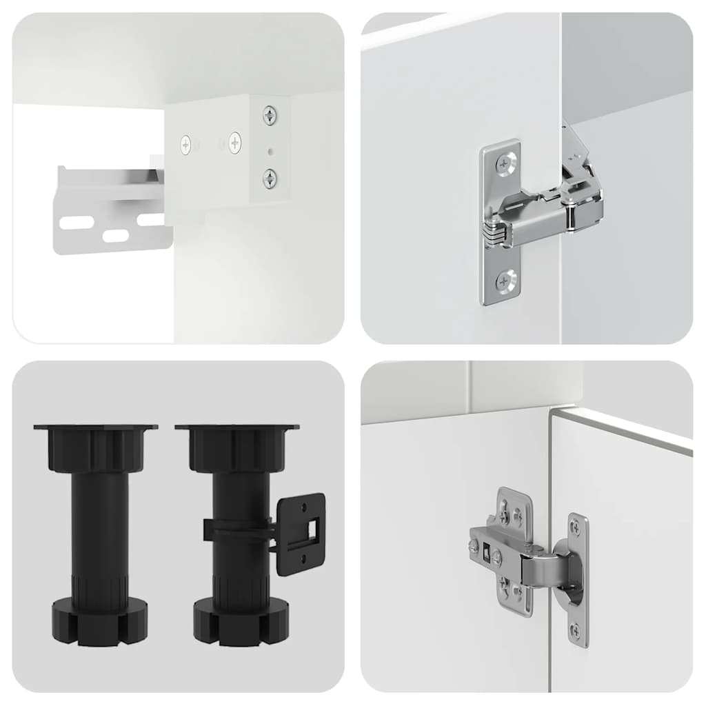 Ensemble de 4 meubles de cuisine "Porto" en bois d'ingénierie blanc - XIOS