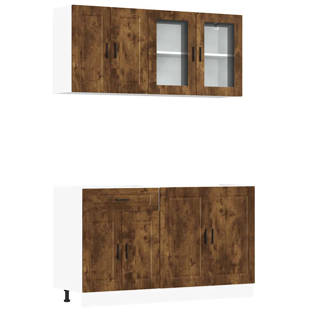 Ensemble de 4 meubles de cuisine en chêne fumé "Porto" - XIOS
