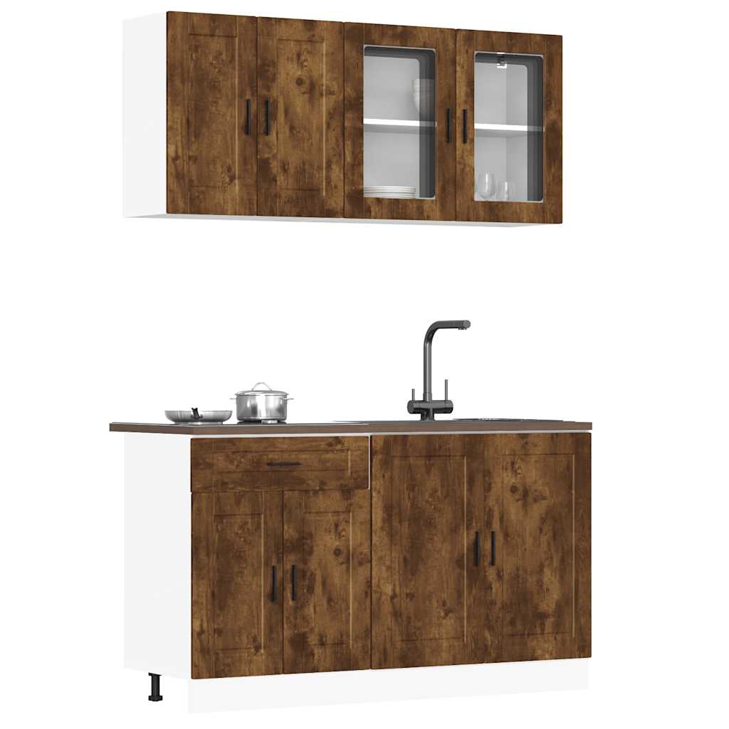 Ensemble de 4 meubles de cuisine en chêne fumé "Porto" - XIOS