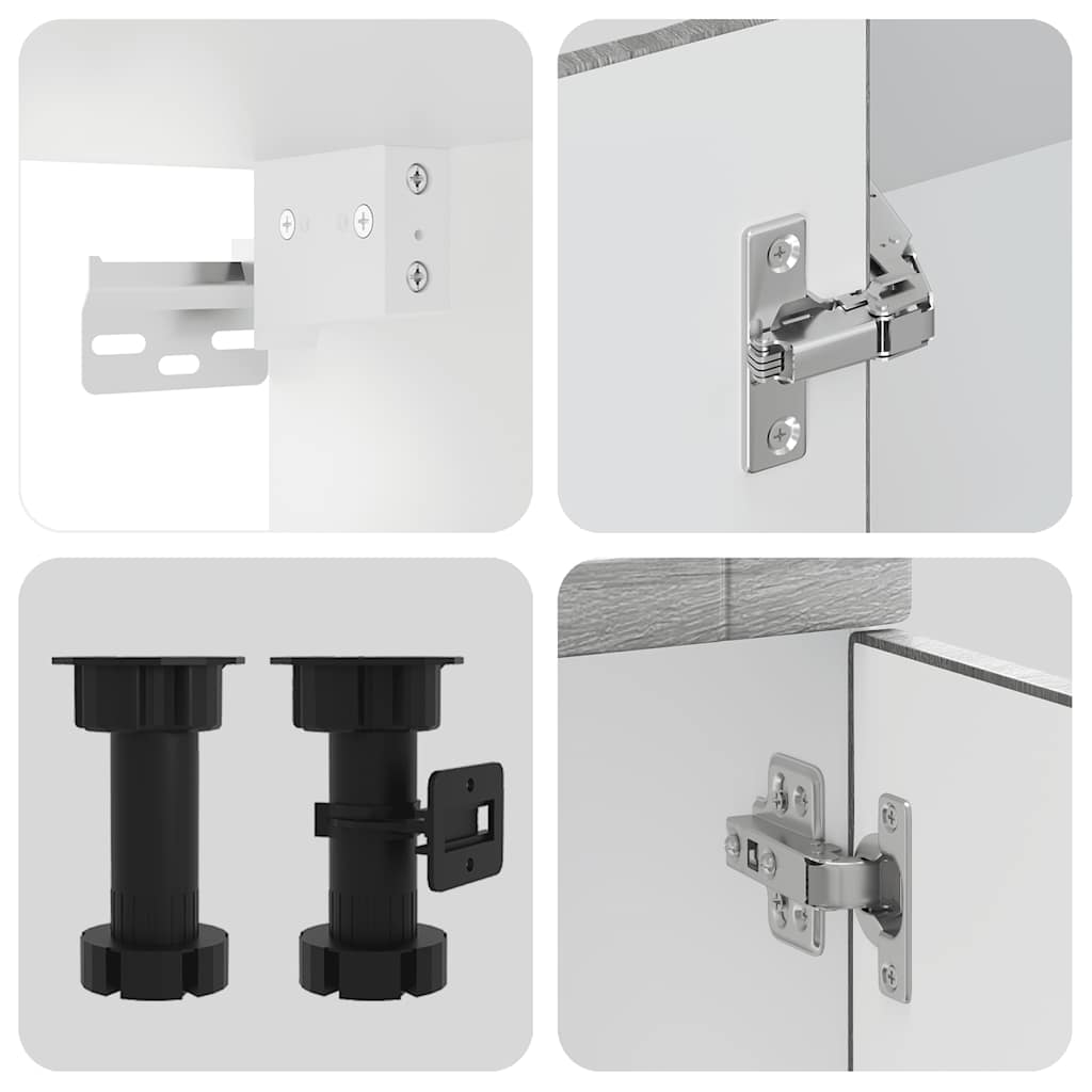 Ensemble de 4 meubles de cuisine "Porto" en bois d'ingénierie Sonoma gris - XIOS