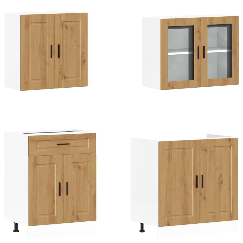 Ensemble d'armoires de cuisine 4 pcs Kalmar bois d'ingénierie - XIOS