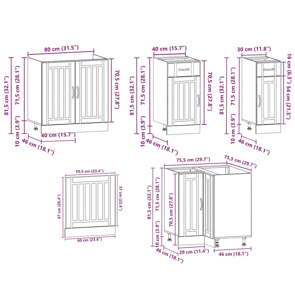 Ensemble d'armoires de cuisine 11 pcs Lucca bois d'ingénierie Meubles de cuisine vidaXL