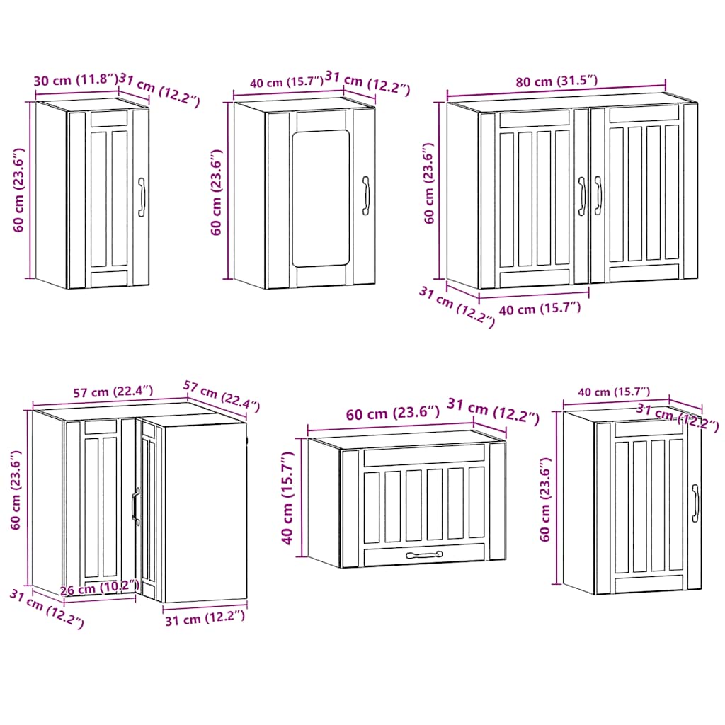 Ensemble d'armoires de cuisine 11 pcs Lucca bois d'ingénierie Meubles de cuisine vidaXL