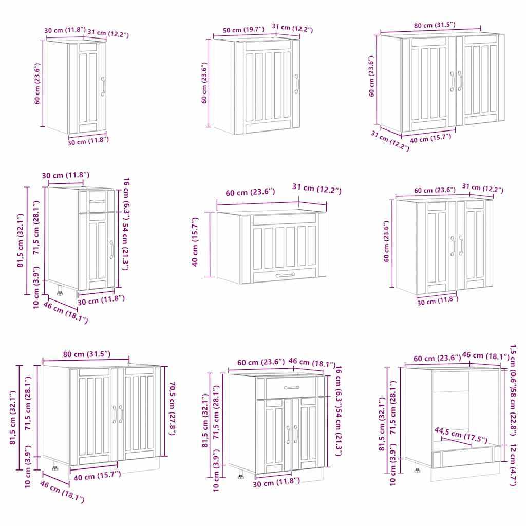Ensemble d'armoires de cuisine 14 pcs Lucca bois d'ingénierie Meubles de cuisine vidaXL