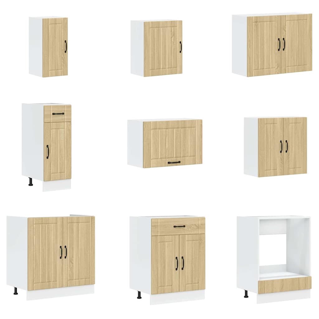 Ensemble d'armoires de cuisine 14 pcs Lucca bois d'ingénierie Meubles de cuisine vidaXL