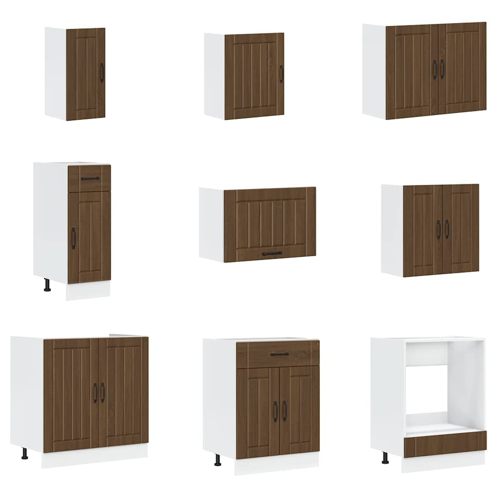 Ensemble d'armoires de cuisine 14 pcs Lucca bois d'ingénierie Meubles de cuisine vidaXL