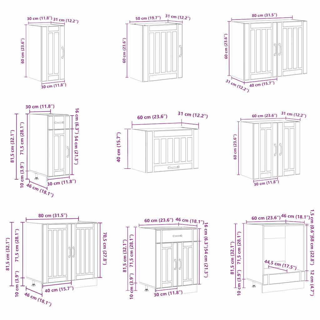 Ensemble d'armoires de cuisine 14 pcs Lucca bois d'ingénierie Meubles de cuisine vidaXL