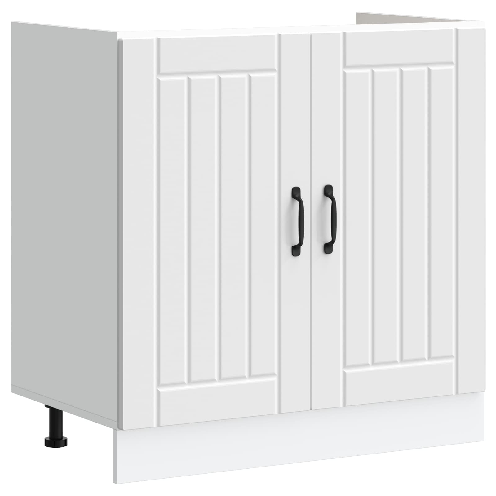 Meuble sous évier Lucca 2 pc Blanc Bois d'ingénierie