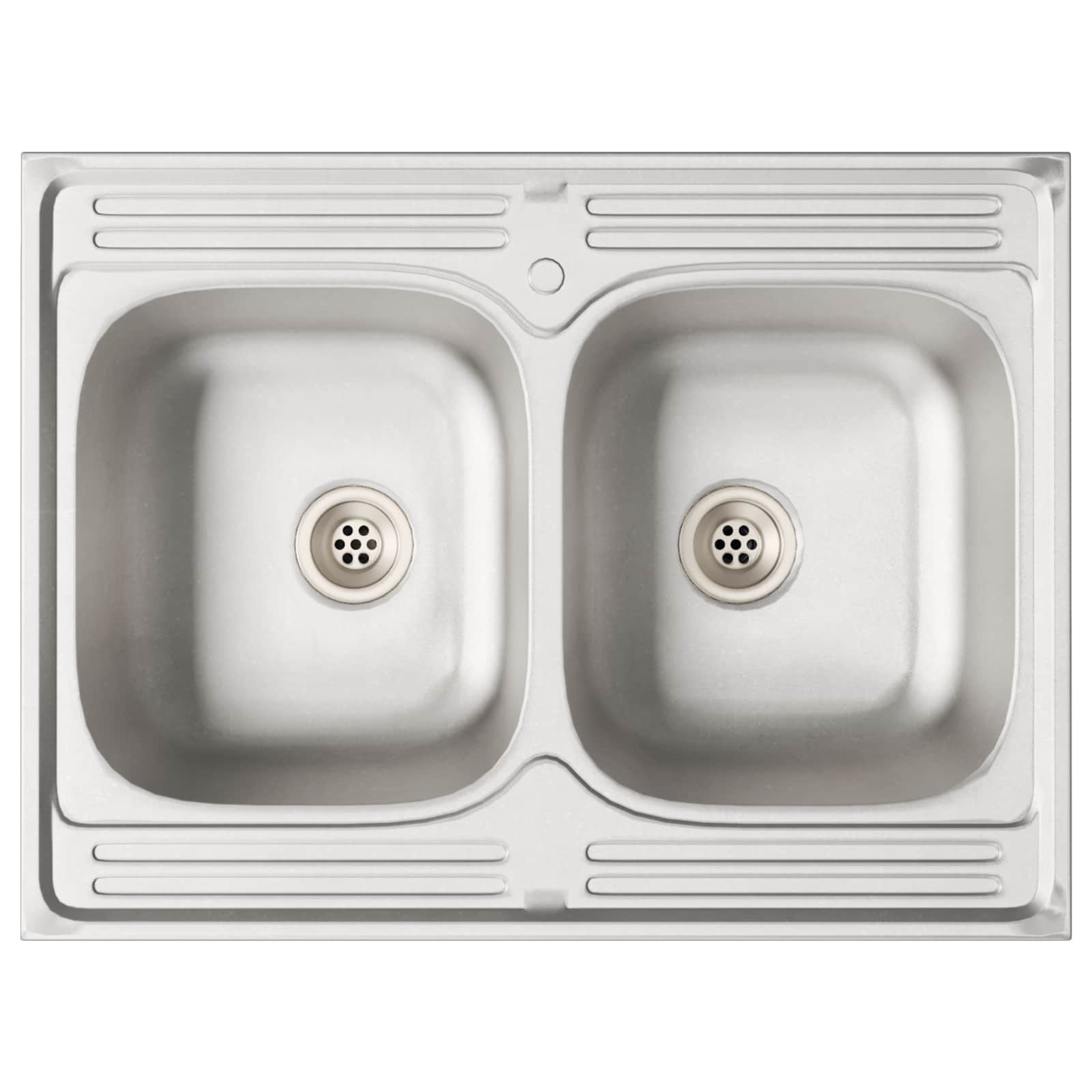 Meuble sous évier Lucca 2 pc Blanc brillant Bois d'ingénierie
